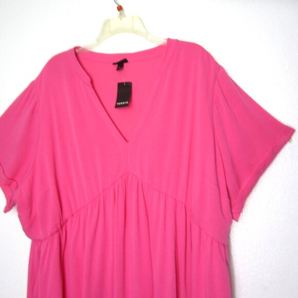 Torrid NEW Size 3 Mini Washable Gauze Hi Low Waist Tunic Dress Knee Length Pink - Picture 4 of 12